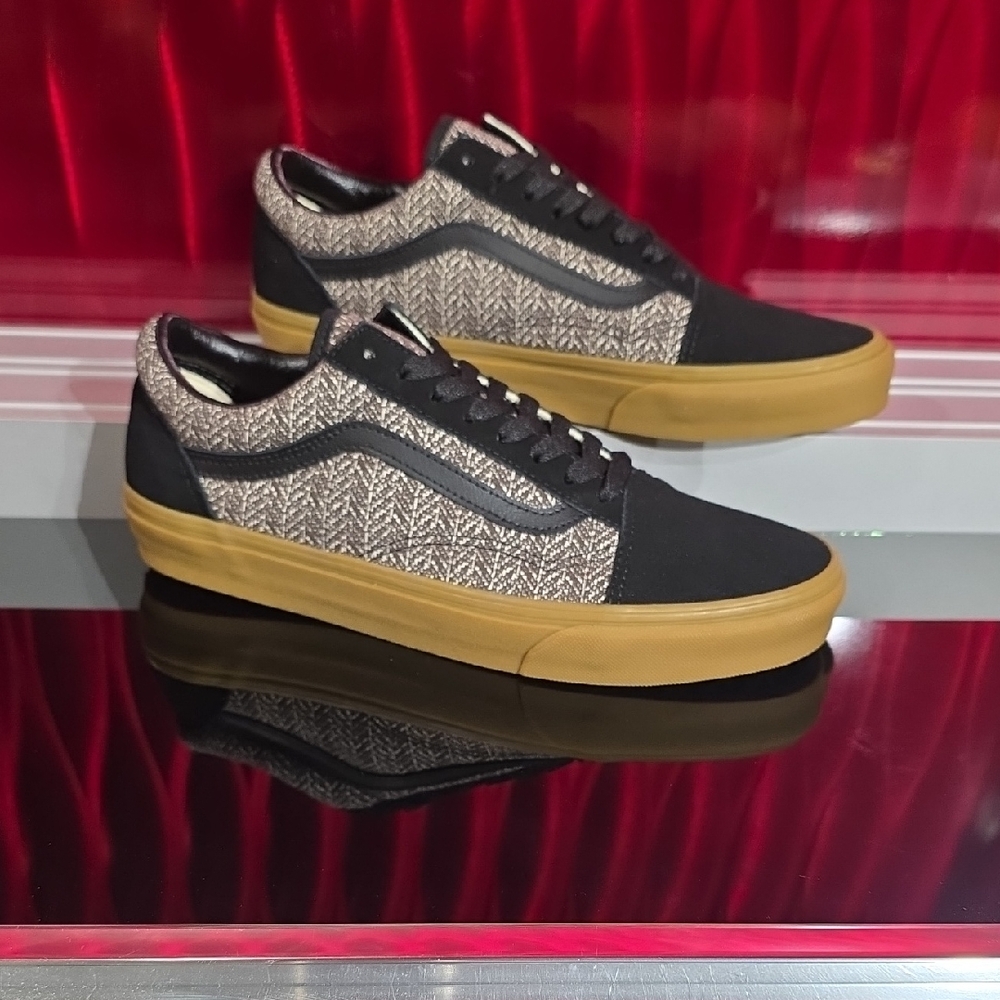 Vans Old Skool Herringbone Black/Brown – Men’s 9.5 / Women’s 11